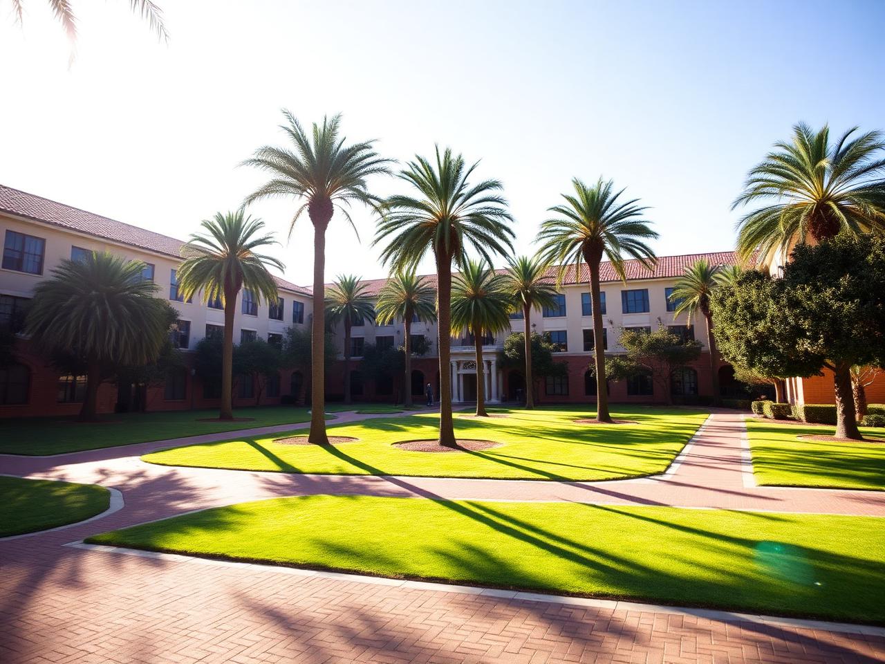 Sunny California campus quad